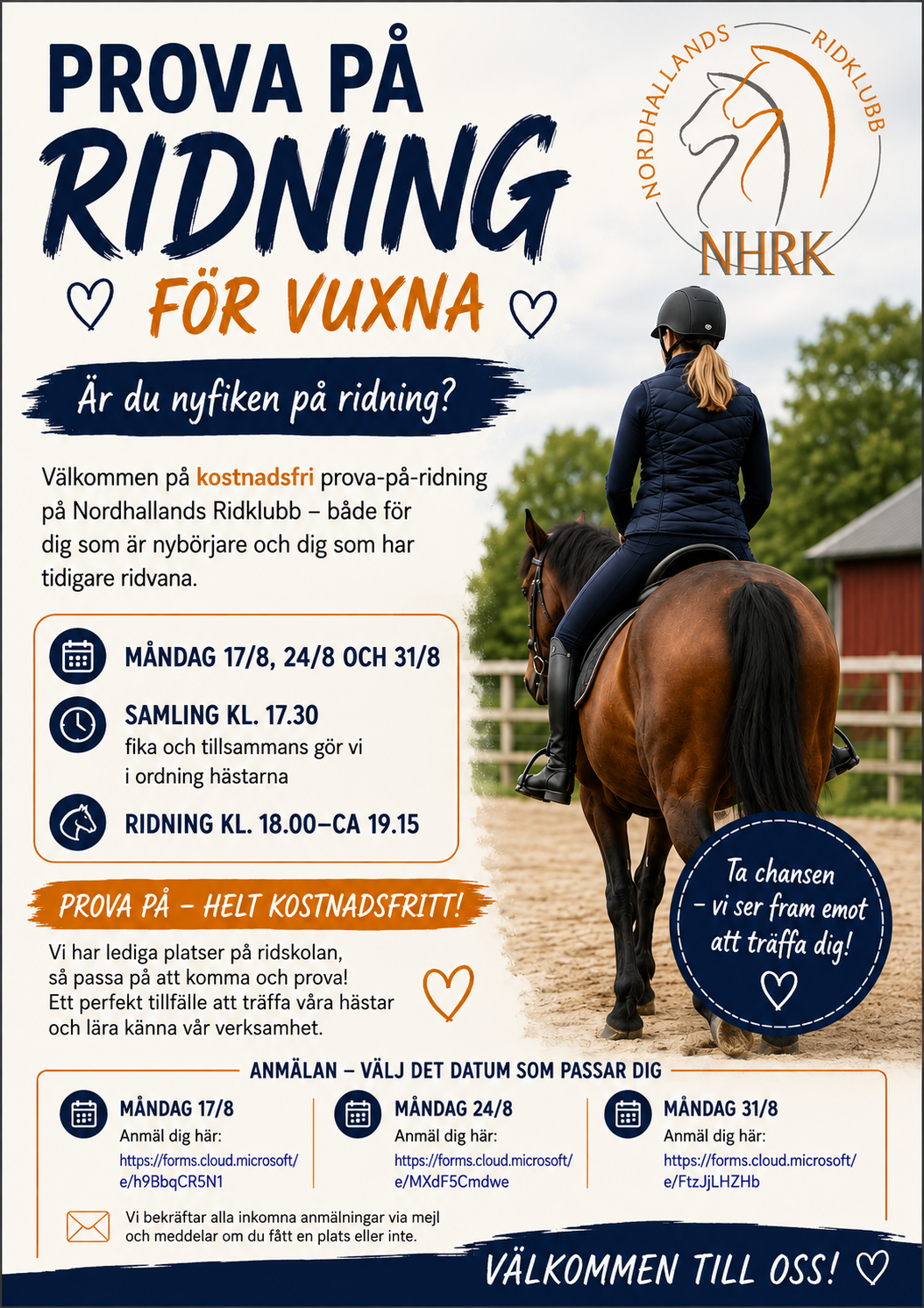 Prova på ridningar vuxna